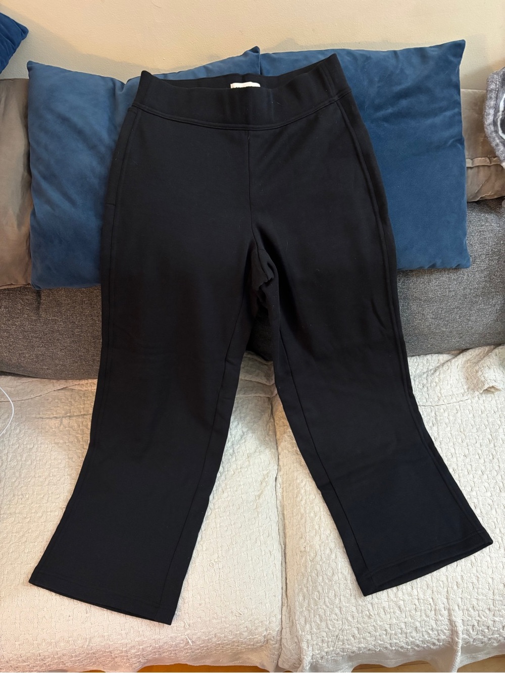 Lands' End Black Sweat Pants - Straight Leg